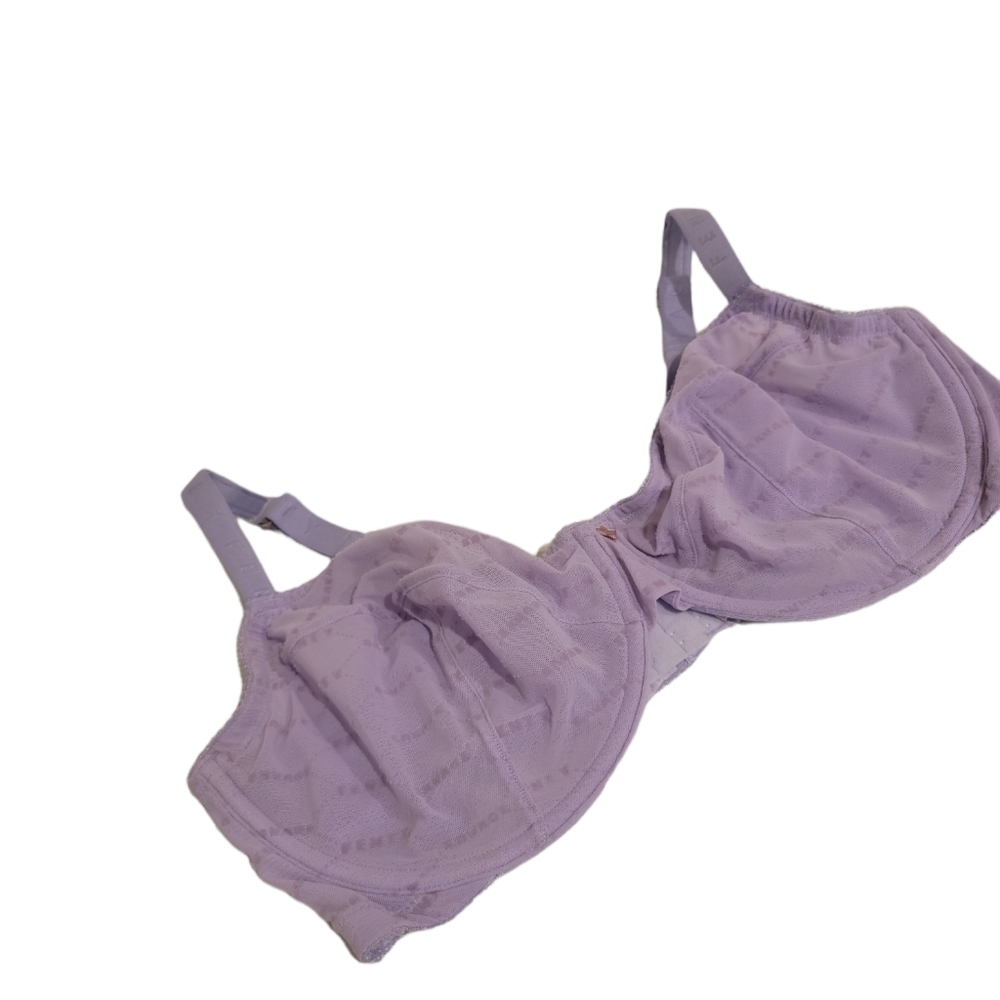 Savage X Fenty NWT Flocked Logo Unlined Bra Purple 38G - Picture 2 of 7